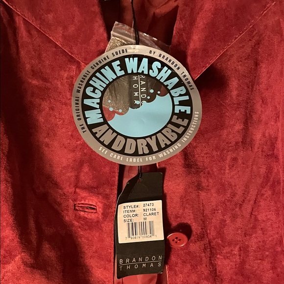 Brandon Thomas Claret Red Suede Blazer NWT Size M - Picture 6 of 6